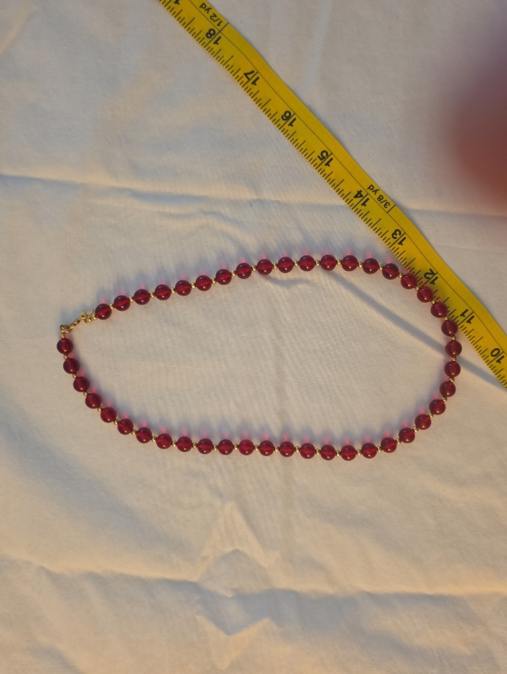 Monet Classic Red Beaded Necklace with Gold Accents